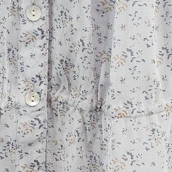 Hopeless Romantic Women's Floral Button Front Peplum Cottagecore Blouse- M - Picture 5 of 8